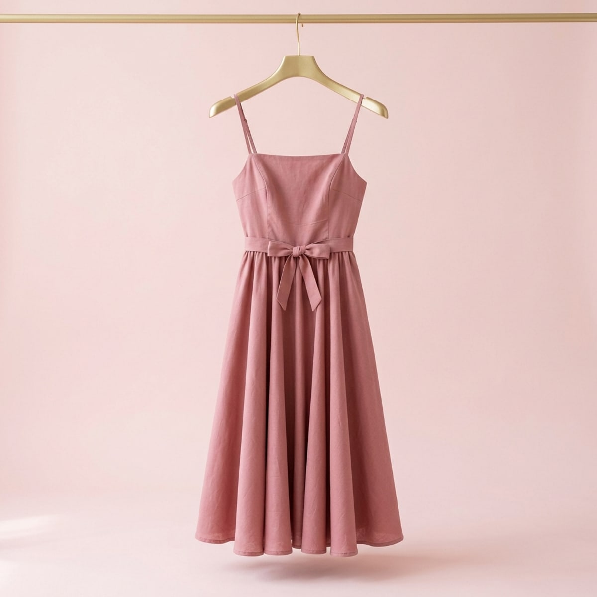 Vestido Midi Rosa Antigo Teen