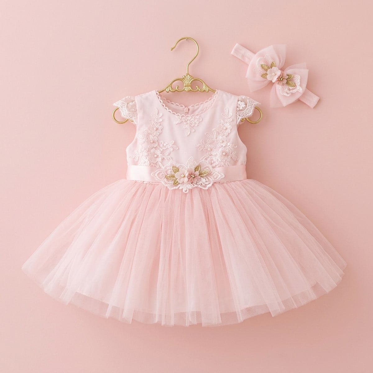 Vestido de Festa Bebê com Faixinha